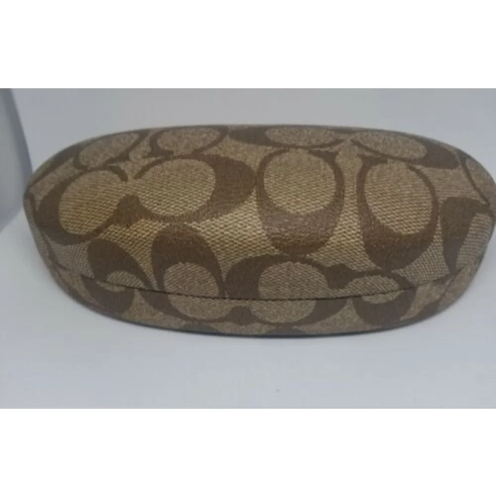 Coach Signature Monogram Brown Hard Clamshell Sunglasses Eyeglasses Case - Picture 2 of 8